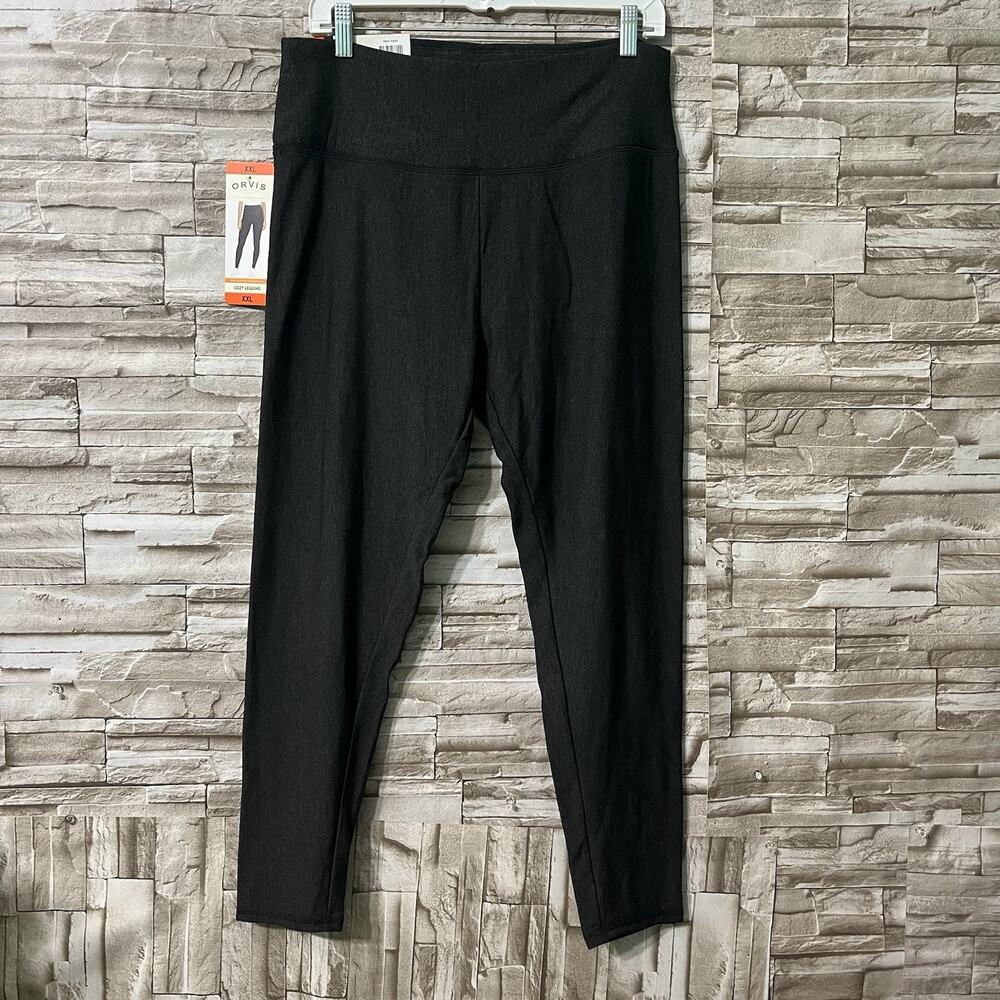 NWT ORVIS Women’s Cozy Legging High Rise Soft Fleece Wide Waist XXL Black
